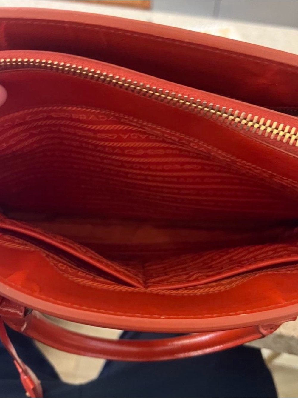 PRICE IS FIRM ! Prada Saffiano Lux Double Handle Satchel - Picture 8 of 16